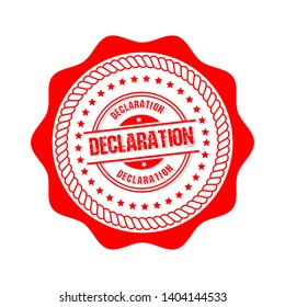 circle rubber stamp with the text declaration. declaration rubber stamp, label, badge, logo,seal. Designed for your web site design, logo, app, UI