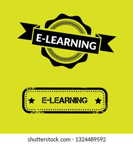 circle rubber stamp with the text e-learning. e-learning rubber stamp, label, badge, logo,seal. Designed for your web site design, logo, app, UI
