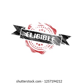 circle rubber stamp with the text eligible eligible rubber stamp, label, badge, logo,seal