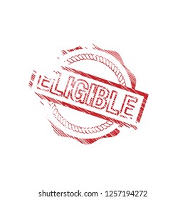circle rubber stamp with the text eligible eligible rubber stamp, label, badge, logo,seal