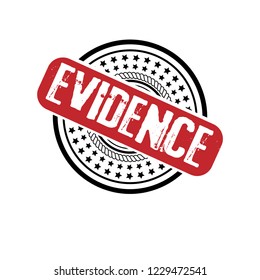 circle rubber stamp with the text evidence. evidence rubber stamp, label, badge, logo,seal,sticker.