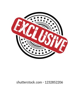 circle rubber stamp with the text Exclusive. Exclusive rubber stamp, label, badge, logo,seal