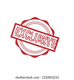 circle rubber stamp with the text Exclusive. Exclusive rubber stamp, label, badge, logo,seal