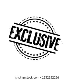circle rubber stamp with the text Exclusive. Exclusive rubber stamp, label, badge, logo,seal