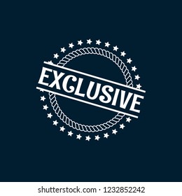 circle rubber stamp with the text Exclusive. Exclusive rubber stamp, label, badge, logo,seal