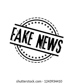 circle rubber stamp with the text fake news. fake news rubber stamp, label, badge, logo,seal