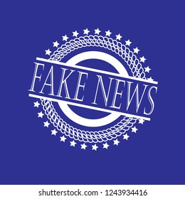 circle rubber stamp with the text fake news. fake news rubber stamp, label, badge, logo,seal
