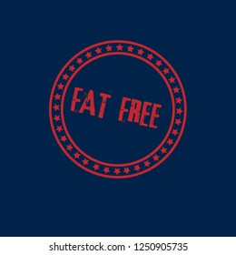circle rubber stamp with the text fat free. fat free rubber stamp, label, badge, logo,seal