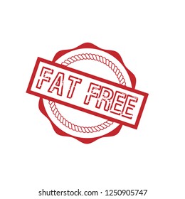 circle rubber stamp with the text fat free. fat free rubber stamp, label, badge, logo,seal