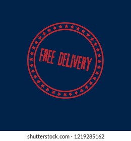 circle rubber stamp with the text free delivery. free delivery rubber stamp, label, badge, logo,seal