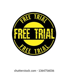 circle rubber stamp with the text free trial. free trial rubber stamp, label, badge, logo,seal. Designed for your web site design, logo, app, UI