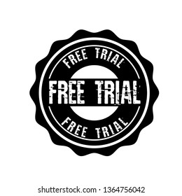 circle rubber stamp with the text free trial. free trial rubber stamp, label, badge, logo,seal. Designed for your web site design, logo, app, UI