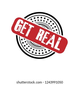 circle rubber stamp with the text get real. get real rubber stamp, label, badge, logo,seal