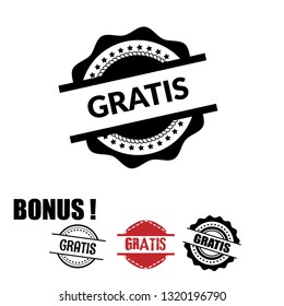 circle rubber stamp with the text gratis. gratis rubber stamp, label, badge, logo,seal. Designed for your web site design, logo, app, UI