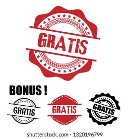 circle rubber stamp with the text gratis. gratis rubber stamp, label, badge, logo,seal. Designed for your web site design, logo, app, UI