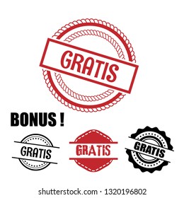 circle rubber stamp with the text gratis. gratis rubber stamp, label, badge, logo,seal. Designed for your web site design, logo, app, UI