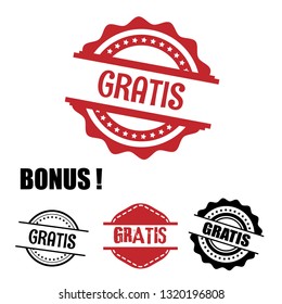 circle rubber stamp with the text gratis. gratis rubber stamp, label, badge, logo,seal. Designed for your web site design, logo, app, UI