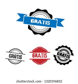 circle rubber stamp with the text gratis. gratis rubber stamp, label, badge, logo,seal. Designed for your web site design, logo, app, UI