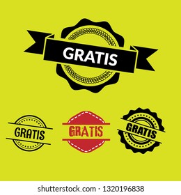 circle rubber stamp with the text gratis. gratis rubber stamp, label, badge, logo,seal. Designed for your web site design, logo, app, UI