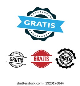 circle rubber stamp with the text gratis. gratis rubber stamp, label, badge, logo,seal. Designed for your web site design, logo, app, UI