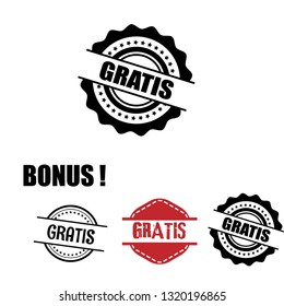 circle rubber stamp with the text gratis. gratis rubber stamp, label, badge, logo,seal. Designed for your web site design, logo, app, UI