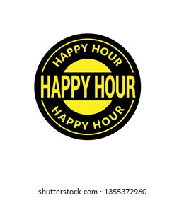 circle rubber stamp with the text happy hour. happy hour rubber stamp, label, badge, logo,seal. Designed for your web site design, logo, app, UI