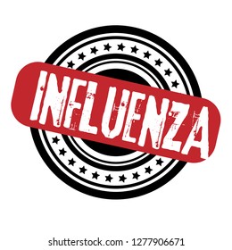 circle rubber stamp with the text influenza. influenza rubber stamp, label, badge, logo,seal