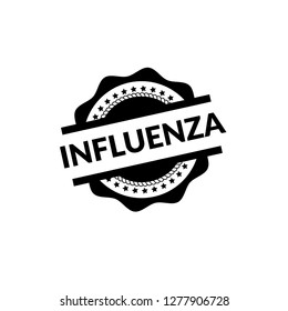 circle rubber stamp with the text influenza. influenza rubber stamp, label, badge, logo,seal