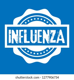 circle rubber stamp with the text influenza. influenza rubber stamp, label, badge, logo,seal