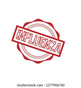 circle rubber stamp with the text influenza. influenza rubber stamp, label, badge, logo,seal
