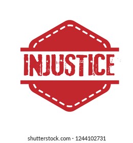 circle rubber stamp with the text injustice. injustice rubber stamp, label, badge, logo,seal