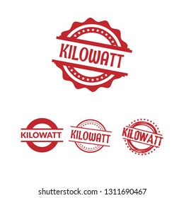 circle rubber stamp with the text kilowatt. kilowatt rubber stamp, label, badge, logo,seal. Designed for your web site design, logo, app, UI
