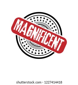 circle rubber stamp with the text magnificent. magnificent rubber stamp, label, badge, logo,seal