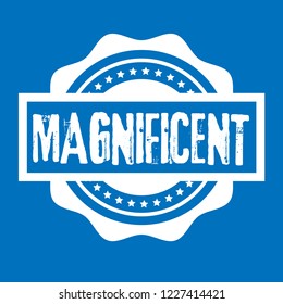 circle rubber stamp with the text magnificent. magnificent rubber stamp, label, badge, logo,seal