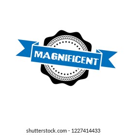 circle rubber stamp with the text magnificent. magnificent rubber stamp, label, badge, logo,seal