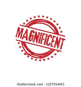 circle rubber stamp with the text magnificent. magnificent rubber stamp, label, badge, logo,seal