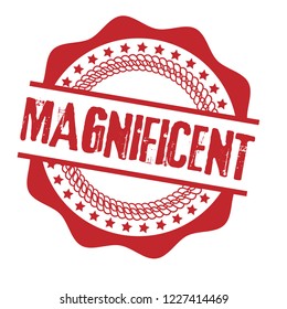 circle rubber stamp with the text magnificent. magnificent rubber stamp, label, badge, logo,seal