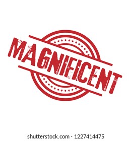 circle rubber stamp with the text magnificent. magnificent rubber stamp, label, badge, logo,seal