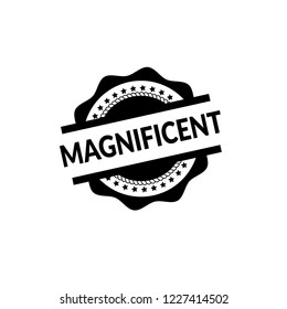 circle rubber stamp with the text magnificent. magnificent rubber stamp, label, badge, logo,seal