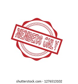 circle rubber stamp with the text members only. members only rubber stamp, label, badge, logo,seal