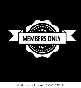 circle rubber stamp with the text members only. members only rubber stamp, label, badge, logo,seal