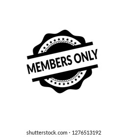 circle rubber stamp with the text members only. members only rubber stamp, label, badge, logo,seal