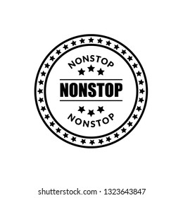 circle rubber stamp with the text nonstop. nonstop rubber stamp, label, badge, logo,seal. Designed for your web site design, logo, app, UI