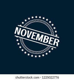circle rubber stamp with the text november. november rubber stamp, label, badge, logo,seal
