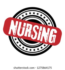 circle rubber stamp with the text nursing. nursing rubber stamp, label, badge, logo,seal