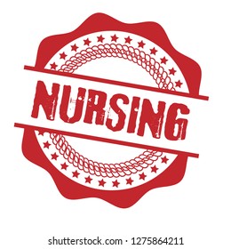 circle rubber stamp with the text nursing. nursing rubber stamp, label, badge, logo,seal