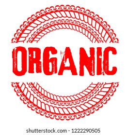 circle rubber stamp with the text organic. organic rubber stamp, label, badge, logo,seal