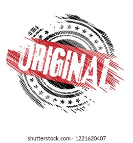 circle rubber stamp with the text original. original rubber stamp, label, badge, logo,seal