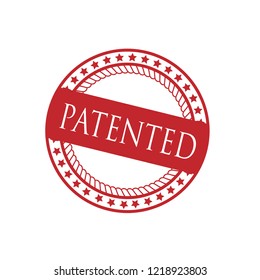 circle rubber stamp with the text patented. patented rubber stamp