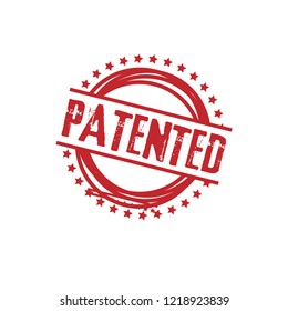 circle rubber stamp with the text patented. patented rubber stamp